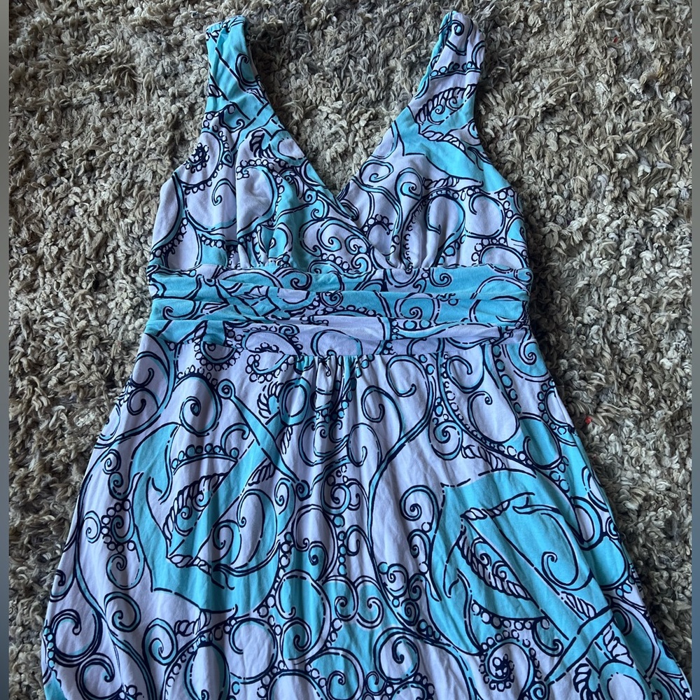 Lily Pulitzer Blue and White Maxi Dress
